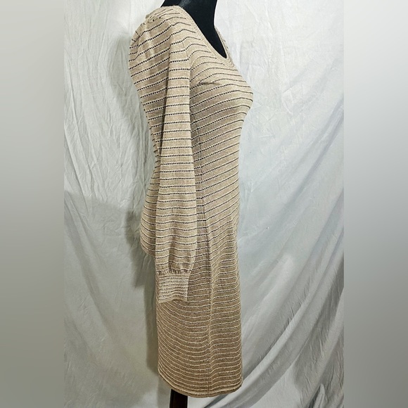 MARC BY MARC JACOBS BRONZE TAUPE WOOL KNIT BODY CON MIDI SWEATER DRESS XS - Picture 6 of 6